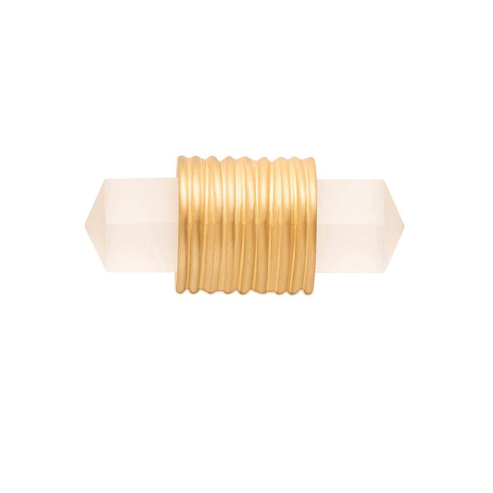 BELWITH KEELER Chrysalis 1-7/8" Long Frosted Glass T-Knob in Brushed Golden Brass B076303GF-BGB Front View