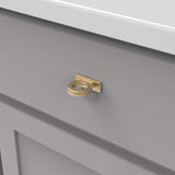 BELWITH KEELER Corsa 1-3/4" Ring Cabinet Knob in Brushed Golden Brass B078787BGB Mounted