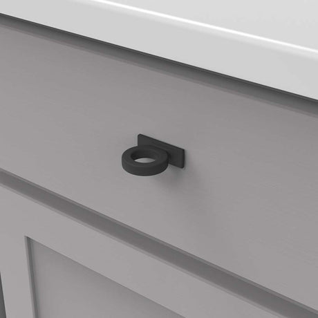 BELWITH KEELER Corsa 1-3/4" Ring Cabinet Knob in Matte Black B078787MB Mounted
