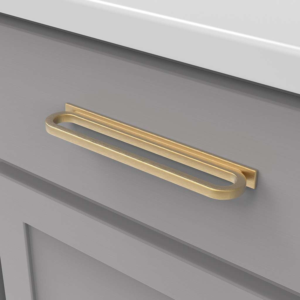 BELWITH KEELER Corsa Ring Handle Cabinet Pulls in Brushed Golden Brass 128mm 160mm B078786BGB Mounted