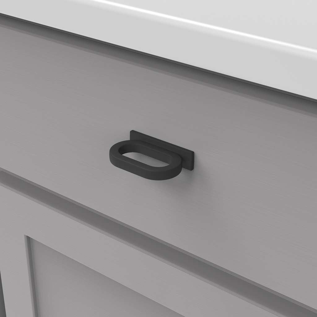 BELWITH KEELER Corsa Ring Handle Cabinet Pulls in Matte Black 1" B078784MB Mounted