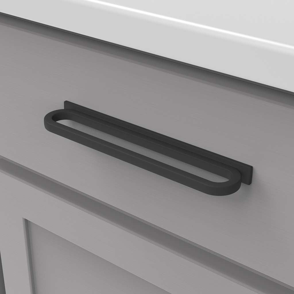 BELWITH KEELER Corsa Ring Handle Cabinet Pulls in Matte Black 128mm 160mm B078786MB Mounted