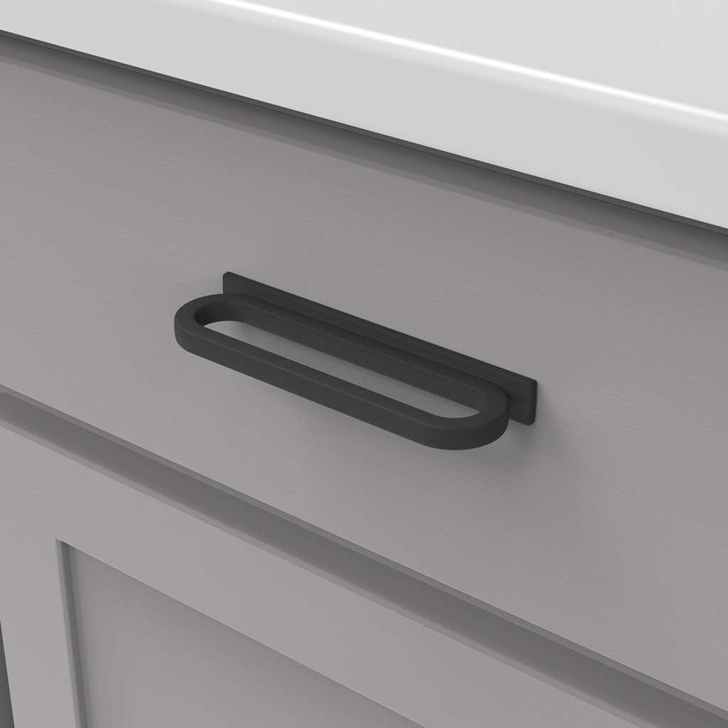 BELWITH KEELER Corsa Ring Handle Cabinet Pulls in Matte Black 3" 96mm B078785MB Mounted