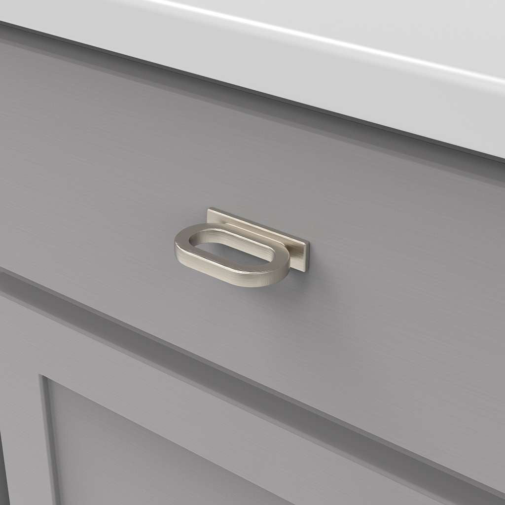 BELWITH KEELER Corsa Ring Handle Cabinet Pulls in Satin Nickel 1" B078784SN Mounted