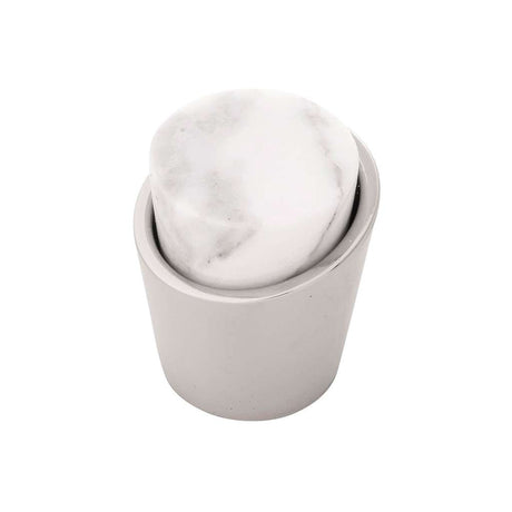 BELWITH KEELER Firenze 1-1/4" Diameter Cabinet Knob in White and Polished Nickel B077038MW-14
