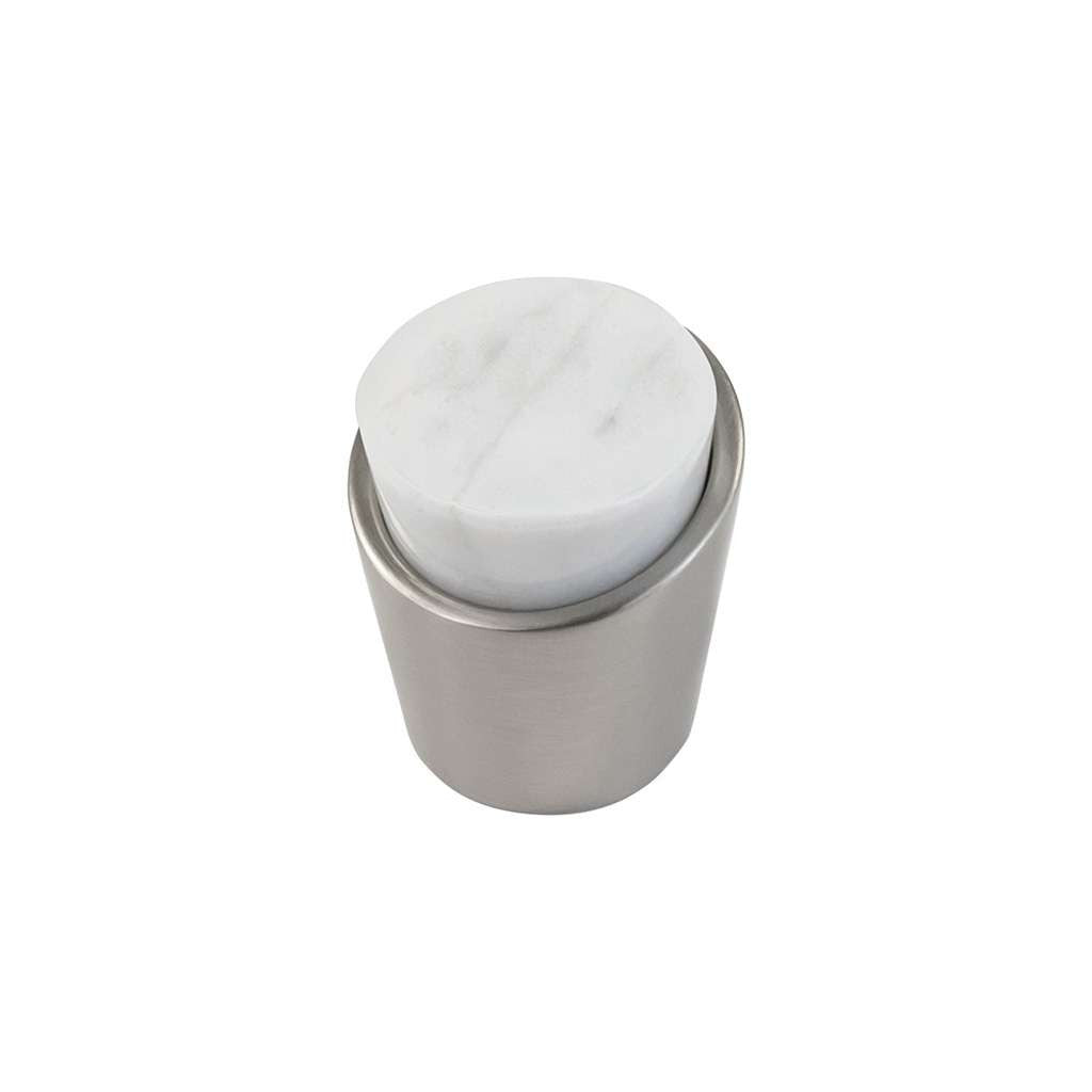 BELWITH KEELER Firenze 1-1/4" Diameter Cabinet Knob in White and Satin Nickel B077038MW-SN