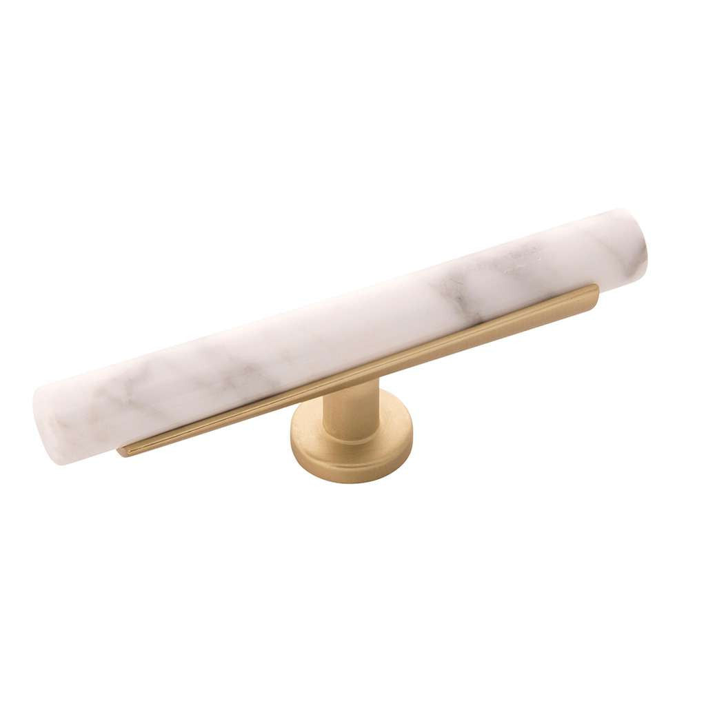 BELWITH KEELER Firenze Bar Cabinet Knob in White and Brushed Golden Brass 5" B077044MW-BGB