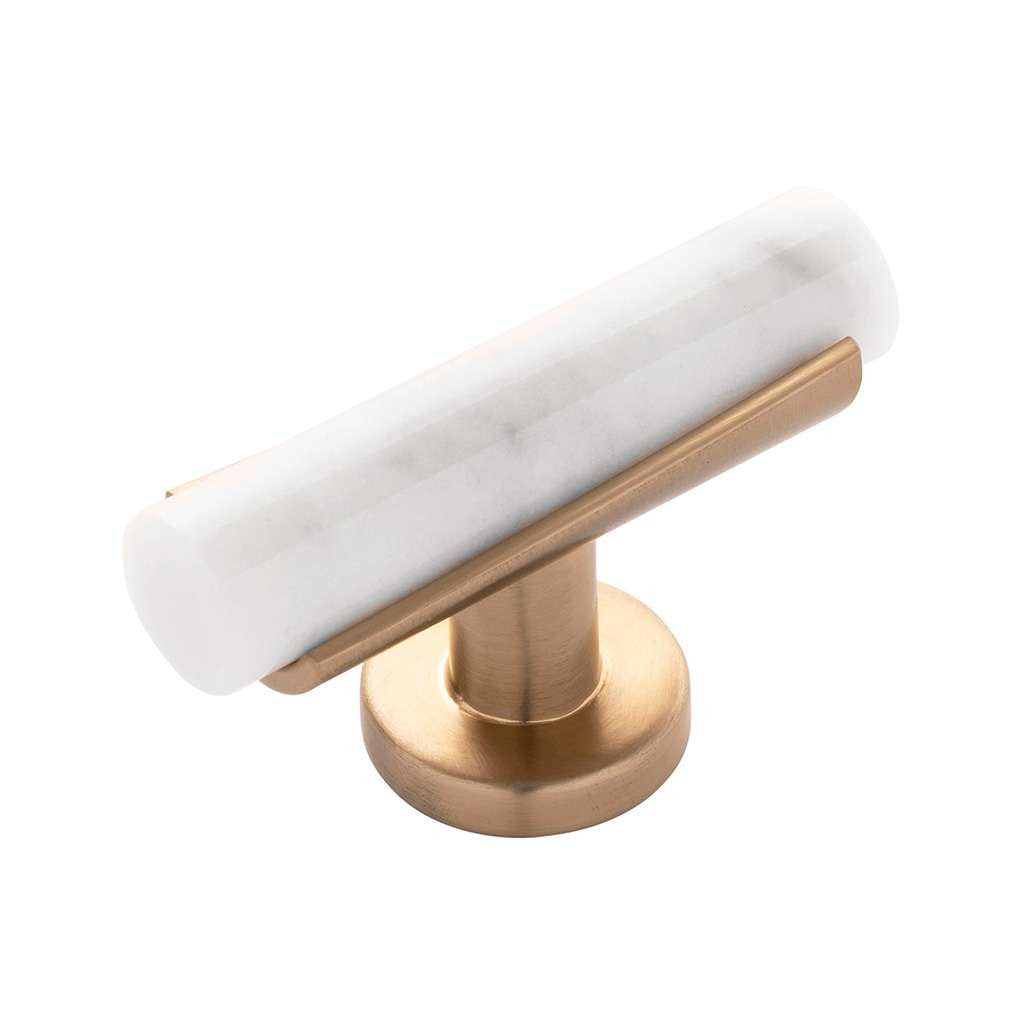 BELWITH KEELER Firenze Bar Cabinet Knob in White and Champagne Bronze 2-1/2" B077041MW-CBZ
