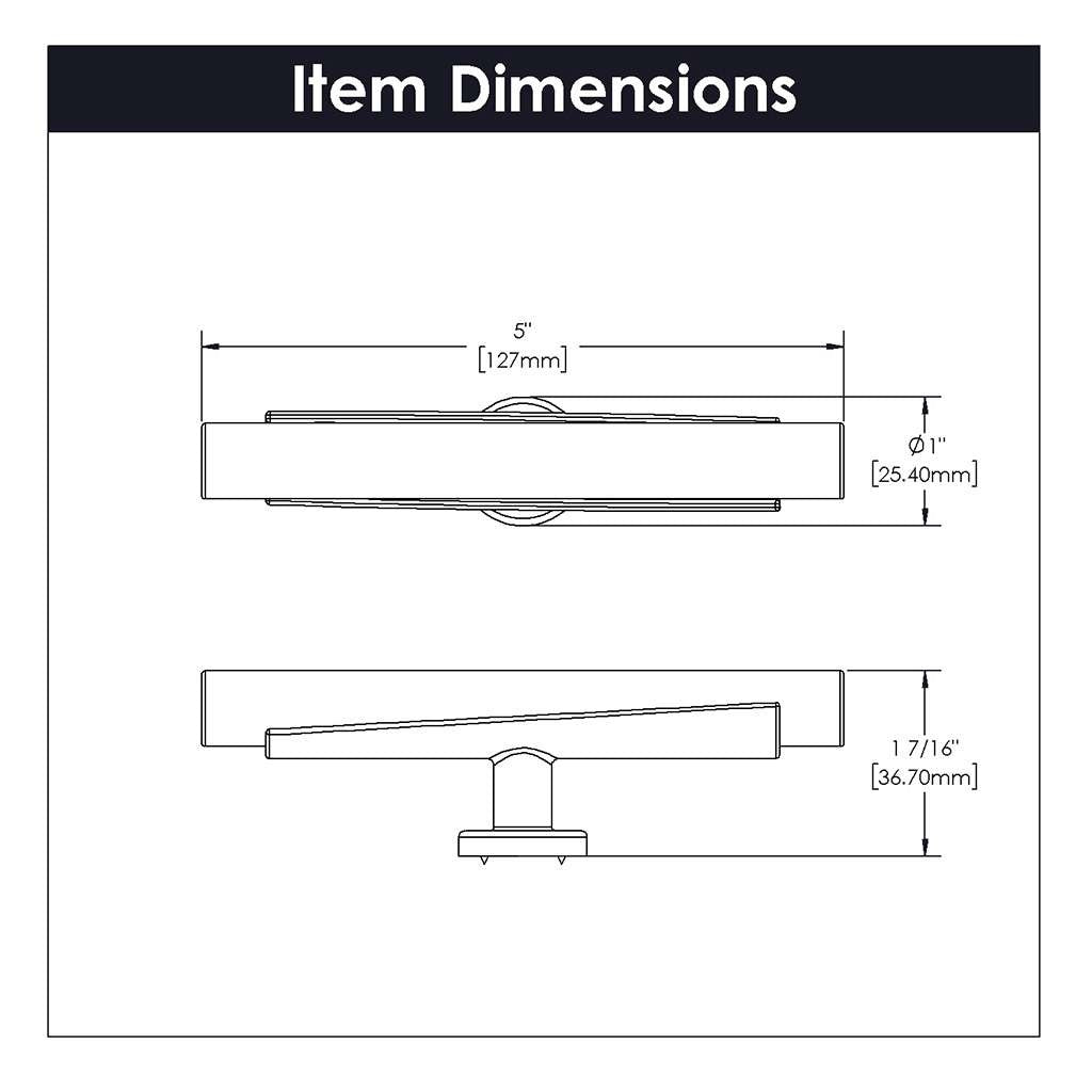 BELWITH KEELER Firenze Bar Cabinet Knob in White and Matte Black 5" B077044MW-MB Specs
