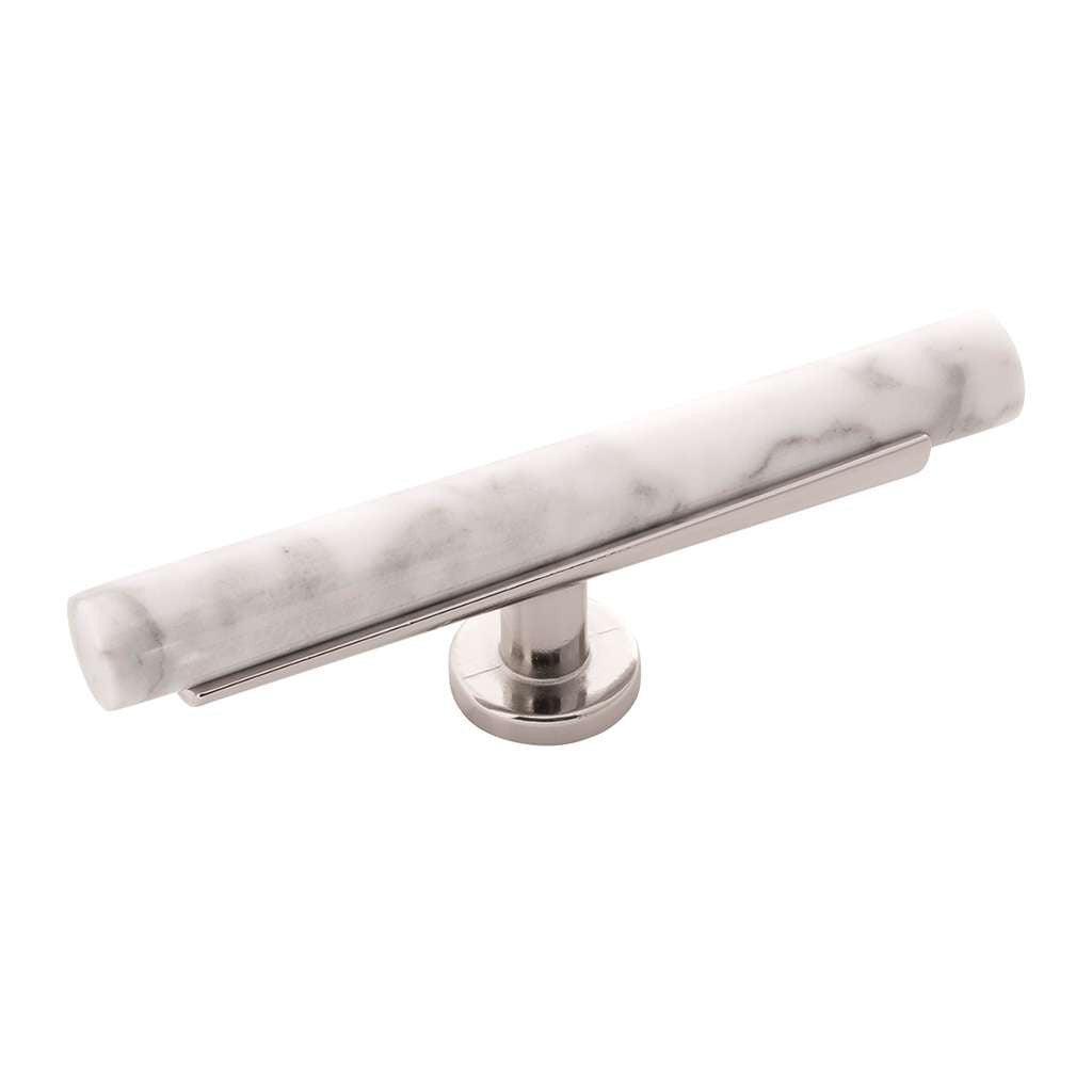 BELWITH KEELER Firenze Bar Cabinet Knob in White and Polished Nickel 5" B077044MW-14