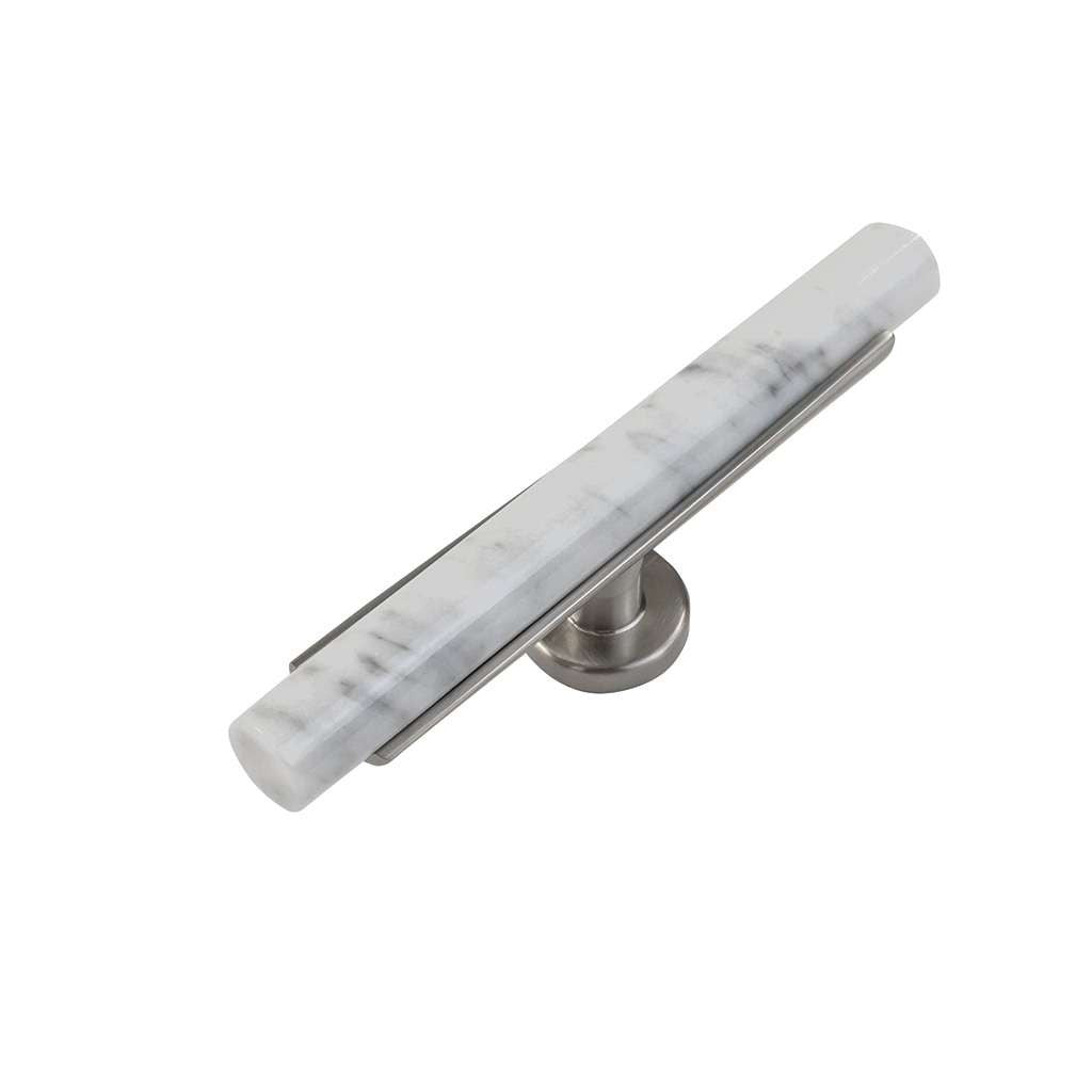 BELWITH KEELER Firenze Bar Cabinet Knob in White and Satin Nickel 5" B077044MW-SN