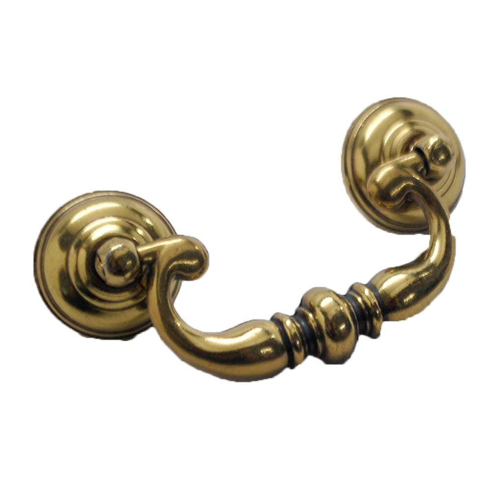 BELWITH Manor House 3" Centers Drop Bail Pull in Lancaster Brass P8111-LP