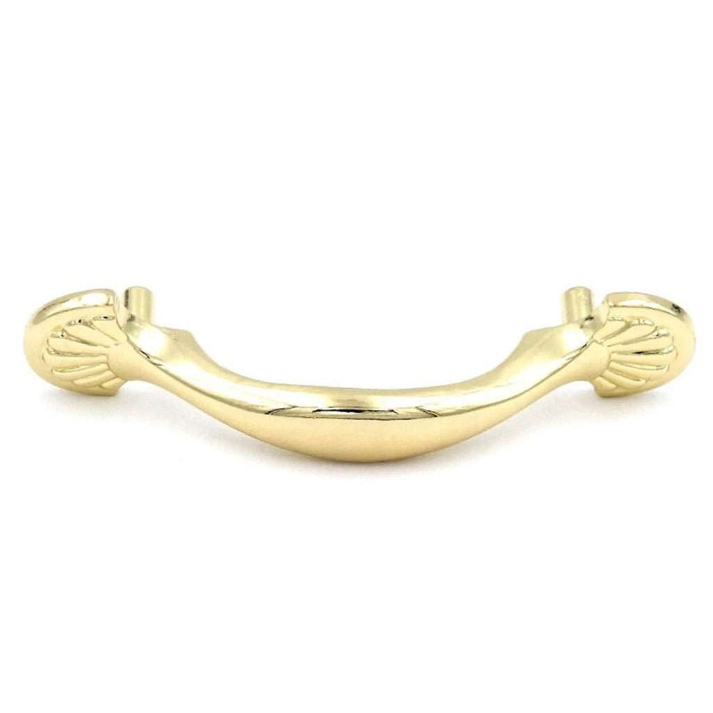 Belwith Newport 3" Centers Handle Pull in Polished Brass P538-PB Side View