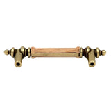 BELWITH Oakheart 3" Centers Oak Handle Cabinet Pull in Antique Brass P457-OAK Back View