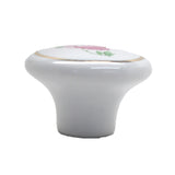 BELWITH Rose Garden 1-1/4" Diameter Flower Cabinet Knob in White P24-R Side View