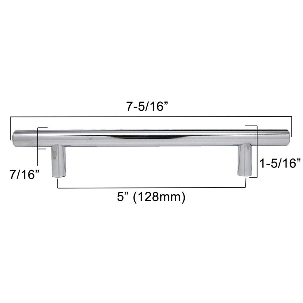 BERENSON Cabinet Bar Pulls in Polished Chrome 128mm 9550-2026-P Specs