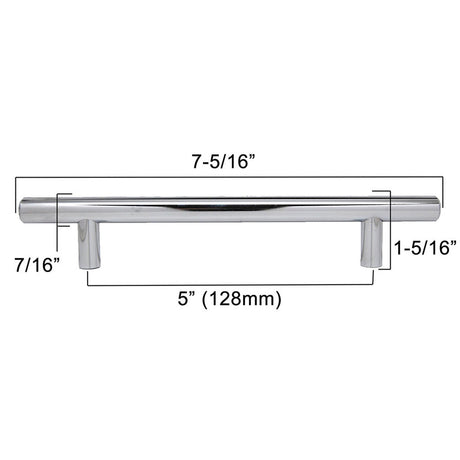 BERENSON Cabinet Bar Pulls in Polished Chrome 128mm 9550-2026-P Specs