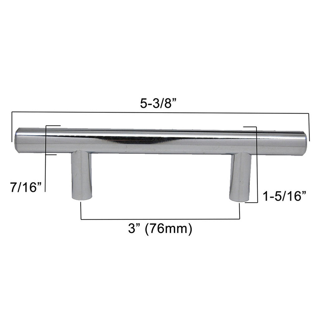 BERENSON Cabinet Bar Pulls in Polished Chrome 3" 9548-2026-P Specs
