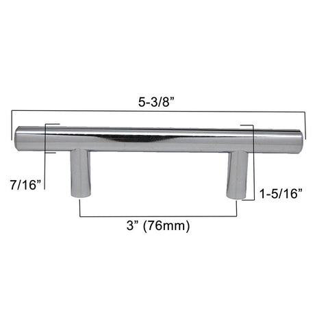 BERENSON Cabinet Bar Pulls in Polished Chrome 3" 9548-2026-P Specs