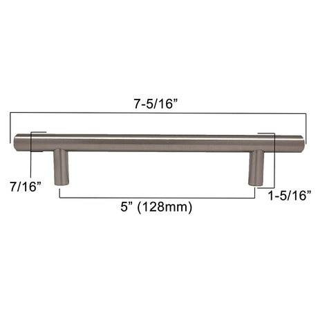 BERENSON Cabinet Bar Pulls in Satin Nickel 128mm 9402-2BPN-P Specs