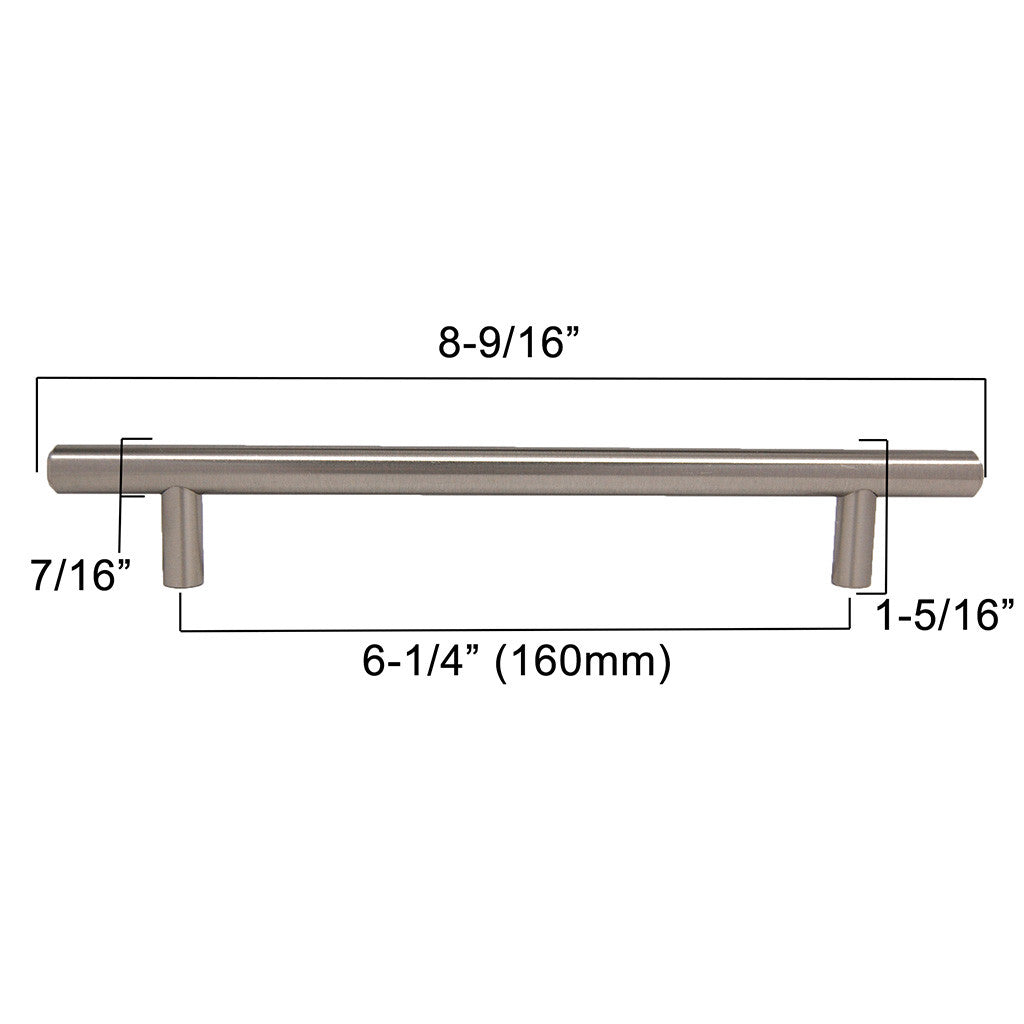 BERENSON Cabinet Bar Pulls in Satin Nickel 160mm 9559-2BPN-P Specs