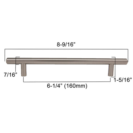 BERENSON Cabinet Bar Pulls in Satin Nickel 160mm 9559-2BPN-P Specs