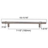 BERENSON Cabinet Bar Pulls in Satin Nickel 192mm 9561-2BPN-P Specs