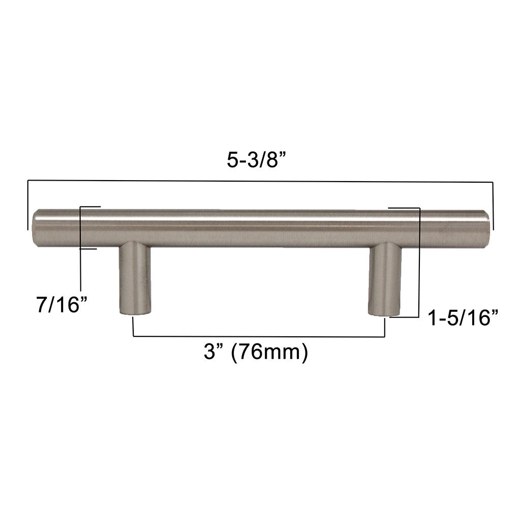 BERENSON Cabinet Bar Pulls in Satin Nickel 3" 9557-2BPN-P Specs