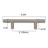 BERENSON Cabinet Bar Pulls in Satin Nickel 3" 9557-2BPN-P Specs