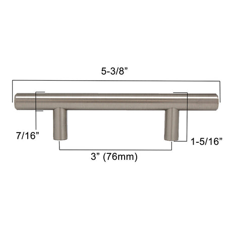 BERENSON Cabinet Bar Pulls in Satin Nickel 3" 9557-2BPN-P Specs