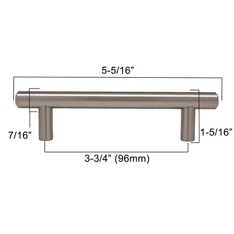 BERENSON Cabinet Bar Pulls in Satin Nickel 96mm 9401-2BPN-P Specs