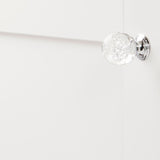 HICKORY Crystal Palace 1-1/4" Diameter Glass Ball Cabinet Knob in Clear and Chrome HH075809-GLCH Mounted Angle