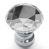 HICKORY Crystal Palace 1-1/4" Diameter Glass Cabinet Knob in Clear and Chrome HH075855-GLCH