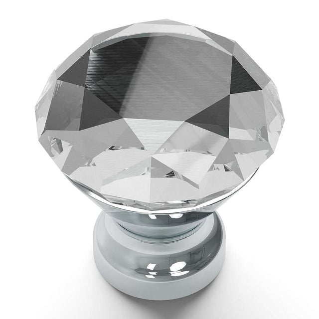 HICKORY Crystal Palace 1-1/4" Diameter Glass Cabinet Knob in Clear and Chrome HH075855-GLCH