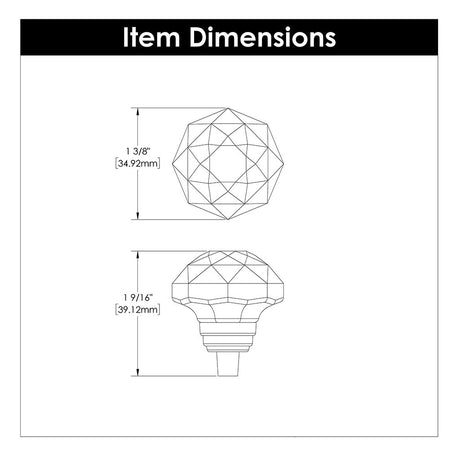 HICKORY Crystal Palace 1-1/4" Diameter Glass Cabinet Knob in Pink and Chrome HH075854-GLCH Specs