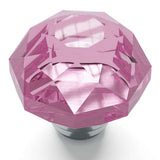 HICKORY Crystal Palace 1-1/4" Diameter Glass Cabinet Knob in Pink and Chrome HH075854-GLCH