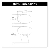 HICKORY Crystal Palace 1-1/4" Length Glass Oval Cabinet Knob in Clear and Satin Nickel HH075852-GLSN Specs