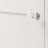 HICKORY Crystal Palace 1-1/8" Diameter Cabinet Knob in Clear and Polished Nickel HH74687-CA14 on White