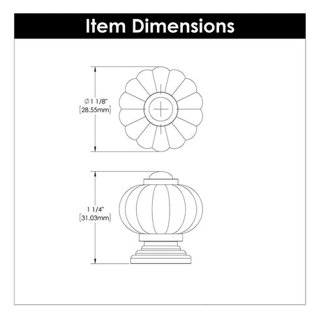 HICKORY Crystal Palace 1-1/8" Diameter Cabinet Knob in Clear and Polished Nickel HH74687-CA14 Specs