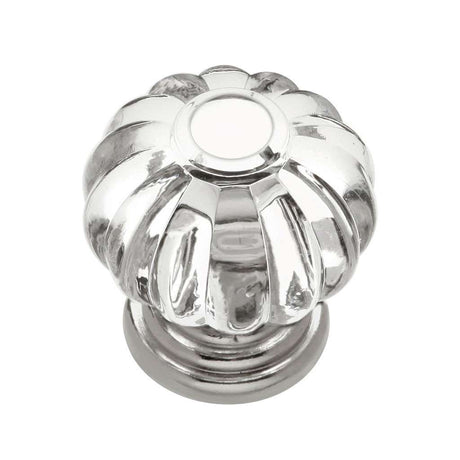 HICKORY Crystal Palace 1-1/8" Diameter Cabinet Knob in Clear and Polished Nickel HH74687-CA14