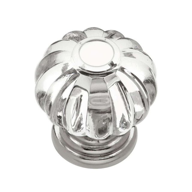 HICKORY Crystal Palace 1-1/8" Diameter Cabinet Knob in Clear and Polished Nickel HH74687-CA14