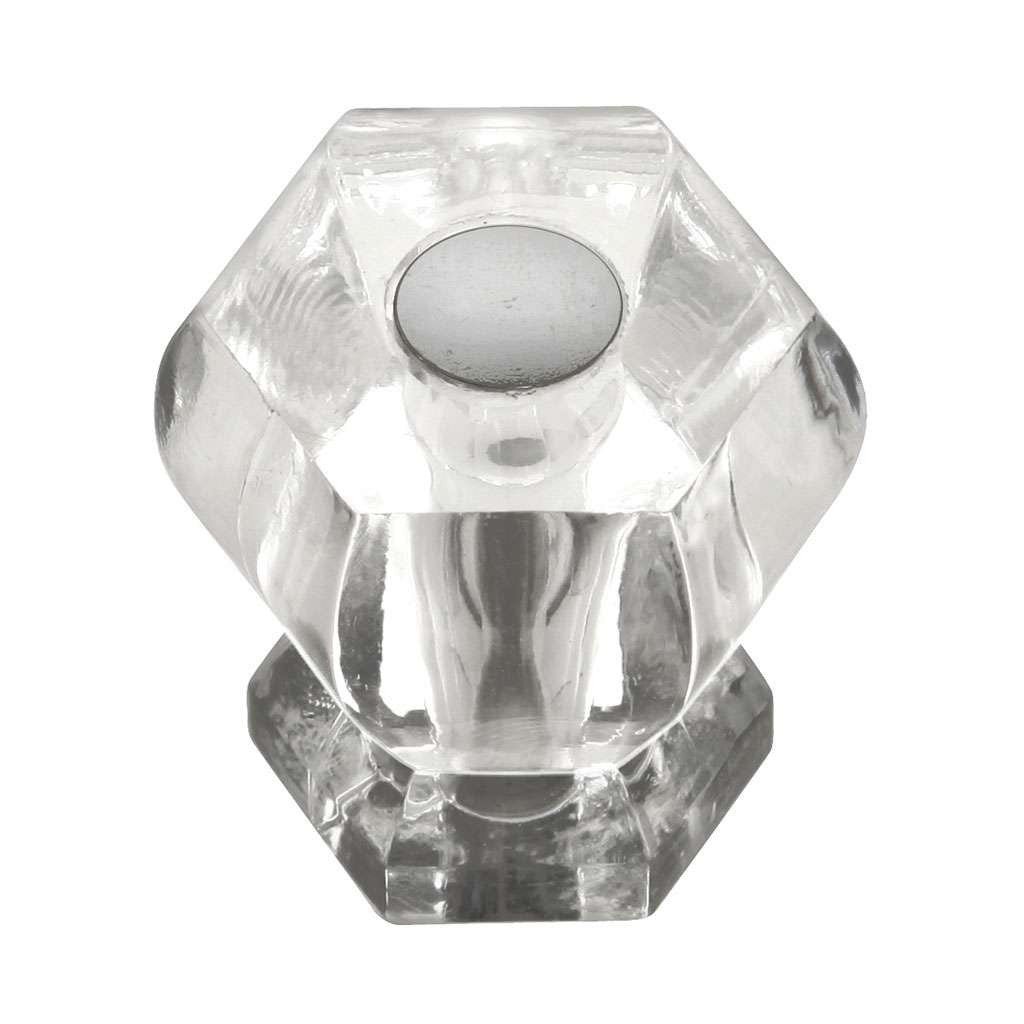 HICKORY Crystal Palace 1-3/16" Diameter Cabinet Knob in Clear and Polished Nickel HH74688-CA14