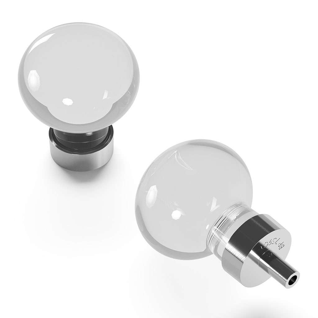 HICKORY Crystal Palace 1-3/8" Diameter Glass Ball Cabinet Knob in Clear and Satin Nickel HH075853-GLSN Display