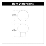 HICKORY Crystal Palace 1-3/8" Diameter Glass Ball Cabinet Knob in Clear and Satin Nickel HH075853-GLSN Specs