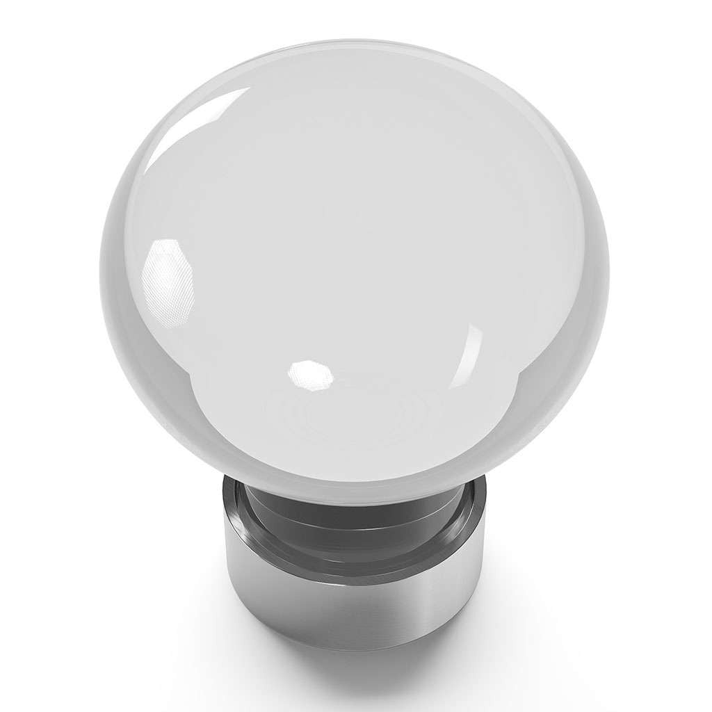 HICKORY Crystal Palace 1-3/8" Diameter Glass Ball Cabinet Knob in Clear and Satin Nickel HH075853-GLSN