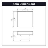 HICKORY Crystal Palace 1-3/8" Length Square Cabinet Knob in Clear and Matte Black H079525-CAMB Specs