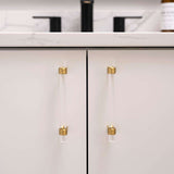 HICKORY Crystal Palace Handle Cabinet Pulls in Brushed Golden Brass and Clear 128mm H079519-CABGB Mounted