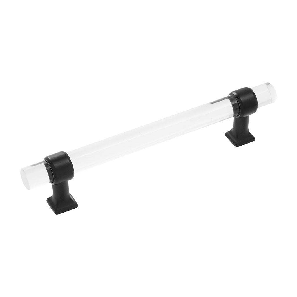 HICKORY Crystal Palace Handle Cabinet Pulls in Matte Black and Clear 128mm H079519-CAMB