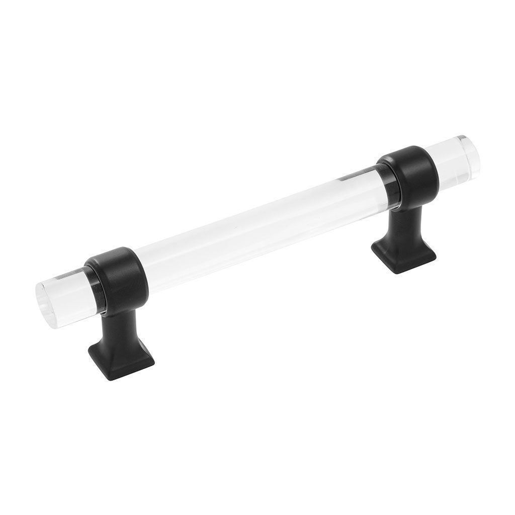 HICKORY Crystal Palace Handle Cabinet Pulls in Matte Black and Clear 96mm H079518-CAMB