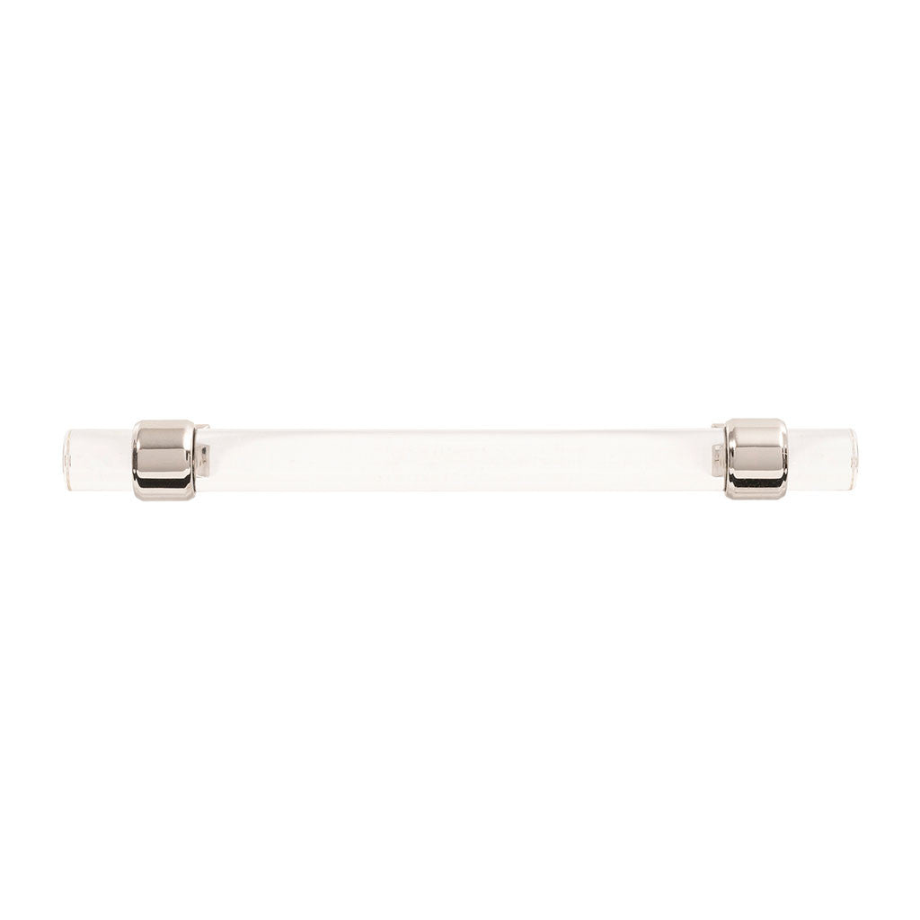 HICKORY Crystal Palace Handle Cabinet Pulls in Polished Nickel and Clear 128mm H079519-CA14 Front View